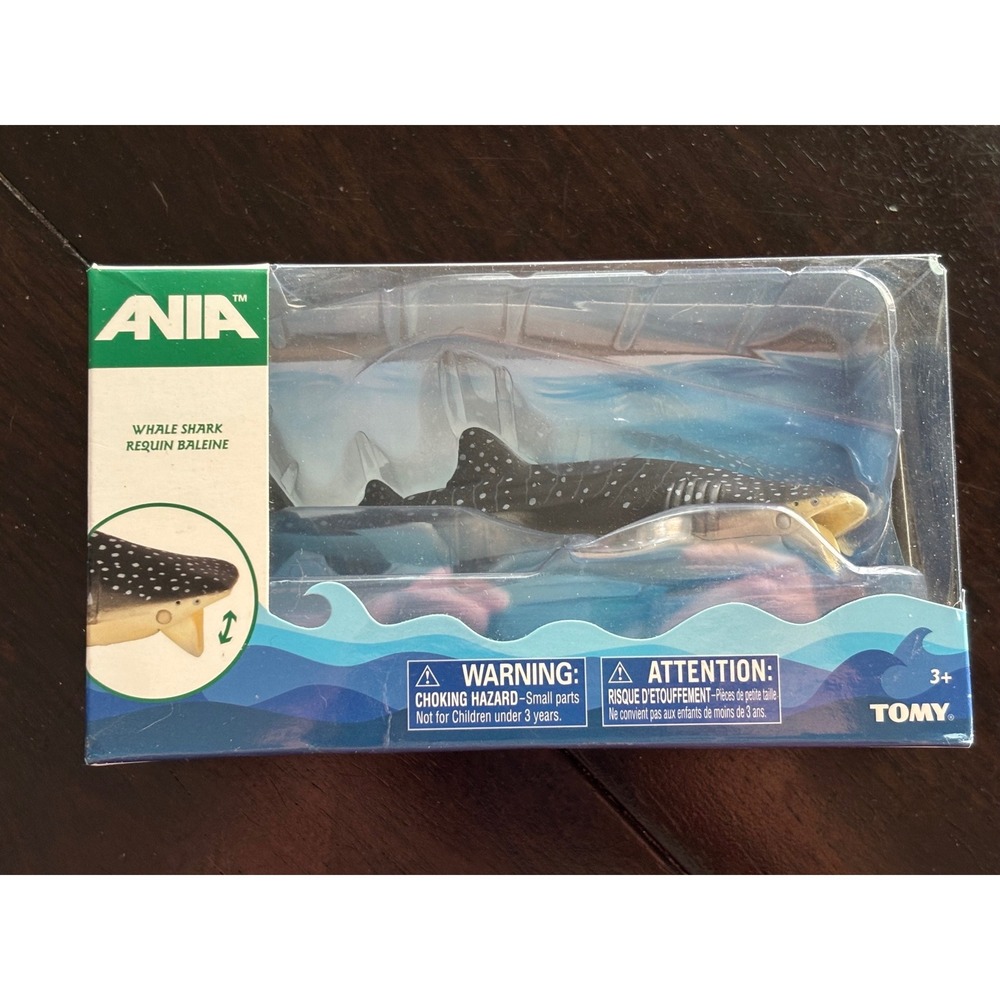 Tomy Ania Whale Shark Articulated Mini Figure T16067 Realistic Ocean Animal Toy